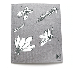 Essuie-tout réutilisable - Grey flowers